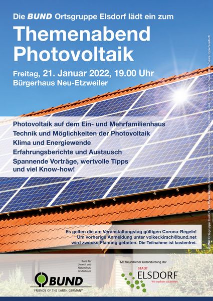 Elsdorf: Themenabend Photovoltaik